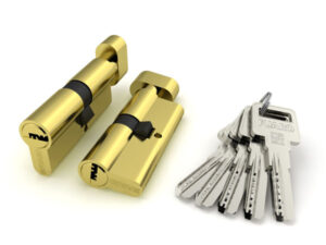 Цилиндровый Fuaro (Фуаро) механизм (R602/70) R6002Knob70(30+10+30) PB латунь 5Key с вертушкой