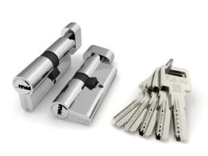 Цилиндровый Fuaro (Фуаро) механизм (R602/70) R6002Knob70(30+10+30) CP хром 5Key с вертушкой