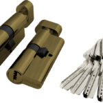 Цилиндровый Fuaro (Фуаро) механизм (R602/60) R6002Knob60(25+10+25) AB бронза 5Key с вертушкой