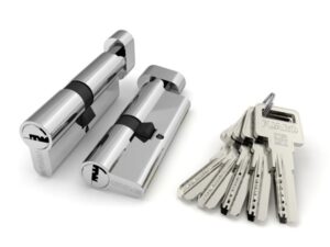 Цилиндровый Fuaro (Фуаро) механизм (R602/90) R6002Knob90(45+10+35) CP хром 5Key с вертушкой