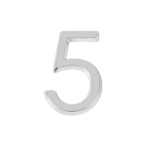 Цифра Fuaro (Фуаро) «5» самоклеящаяся ABS (50х37) (FUARO) CP хром