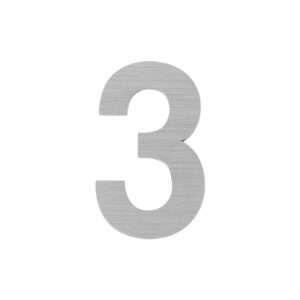 Цифра Fuaro (Фуаро) «3» самоклеящаяся SS304 (50х30) (FUARO) SSC сатинированный хром