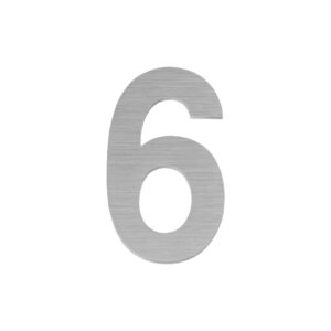 Цифра Fuaro (Фуаро) «6» самоклеящаяся SS304 (50х30) (FUARO) SSC сатинированный хром