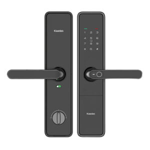 Замок врезной электронный к с ручкой Kaadas S500-5W с отпечатком пальца, с WiFi, черный
