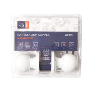 Ручка Punto (Пунто) защелка DK672/BL WH-PS (без фик.) белый