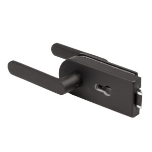 Комплект: замок+ручка Armadillo (Армадилло) для стеклянной двери Space.GL.LPZ BL черный