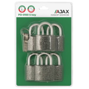 Набор Ajax (Аякс) замков навесных PD-0150 (6 locks+5 keys) blister