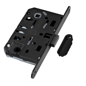 B06102.50.93.640 AGB (АГБ) Защелка врезная WC (черный) MEDIANA POLARIS с отв. планкой (скин)